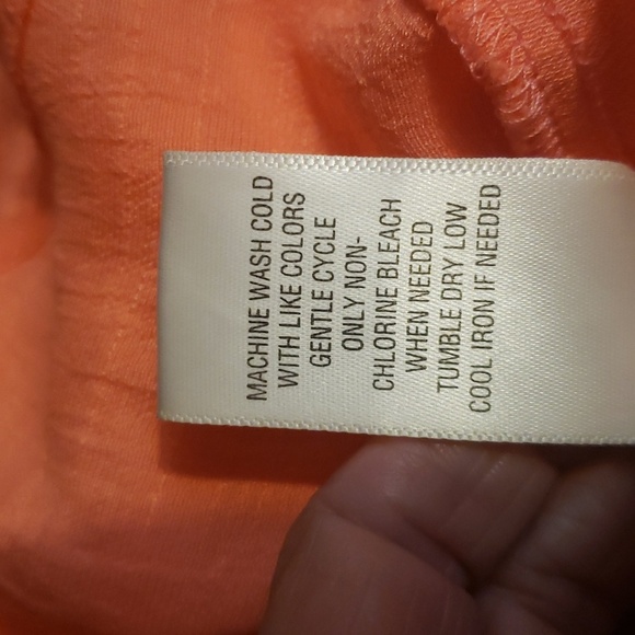 New Directions Lady's Peach Woven Layered Dress with Lining Lace & Crochet - Picture 9 of 9